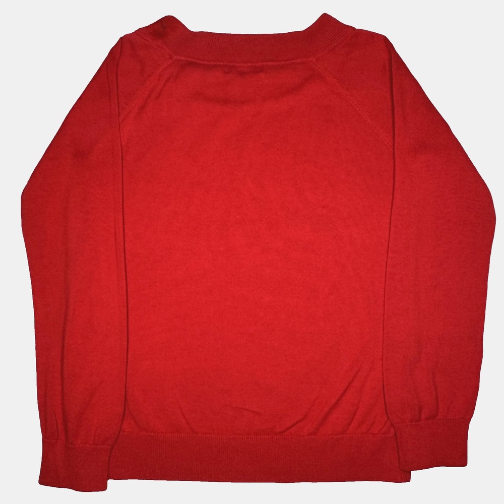 Lauren Ralph Lauren Sweater Womens XL Red Leather Ring Detail Pullover Raglan - Picture 2 of 8